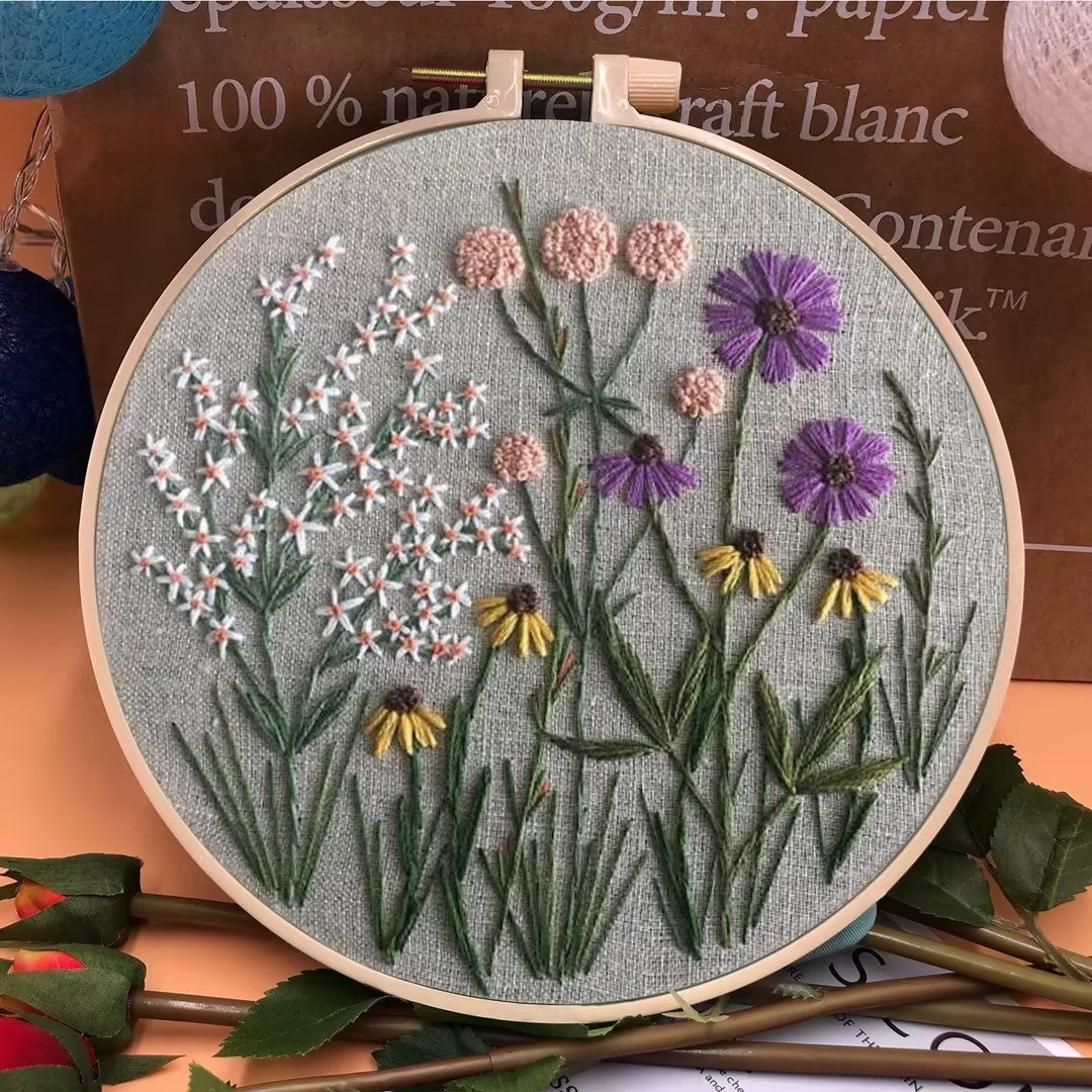 Floral embroidery kit DIY handmade embroidery plants