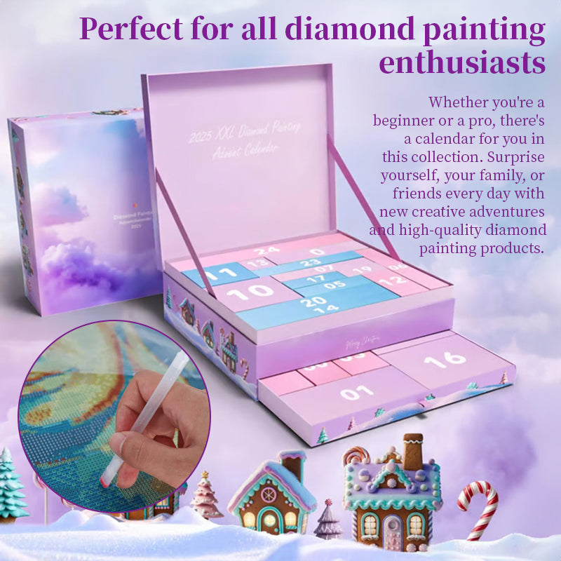 2025 Diamond Painting Advent Calendar - 24 Days XL Kit with Round Drills, Fun Christmas DIY Art & Craft for Kids