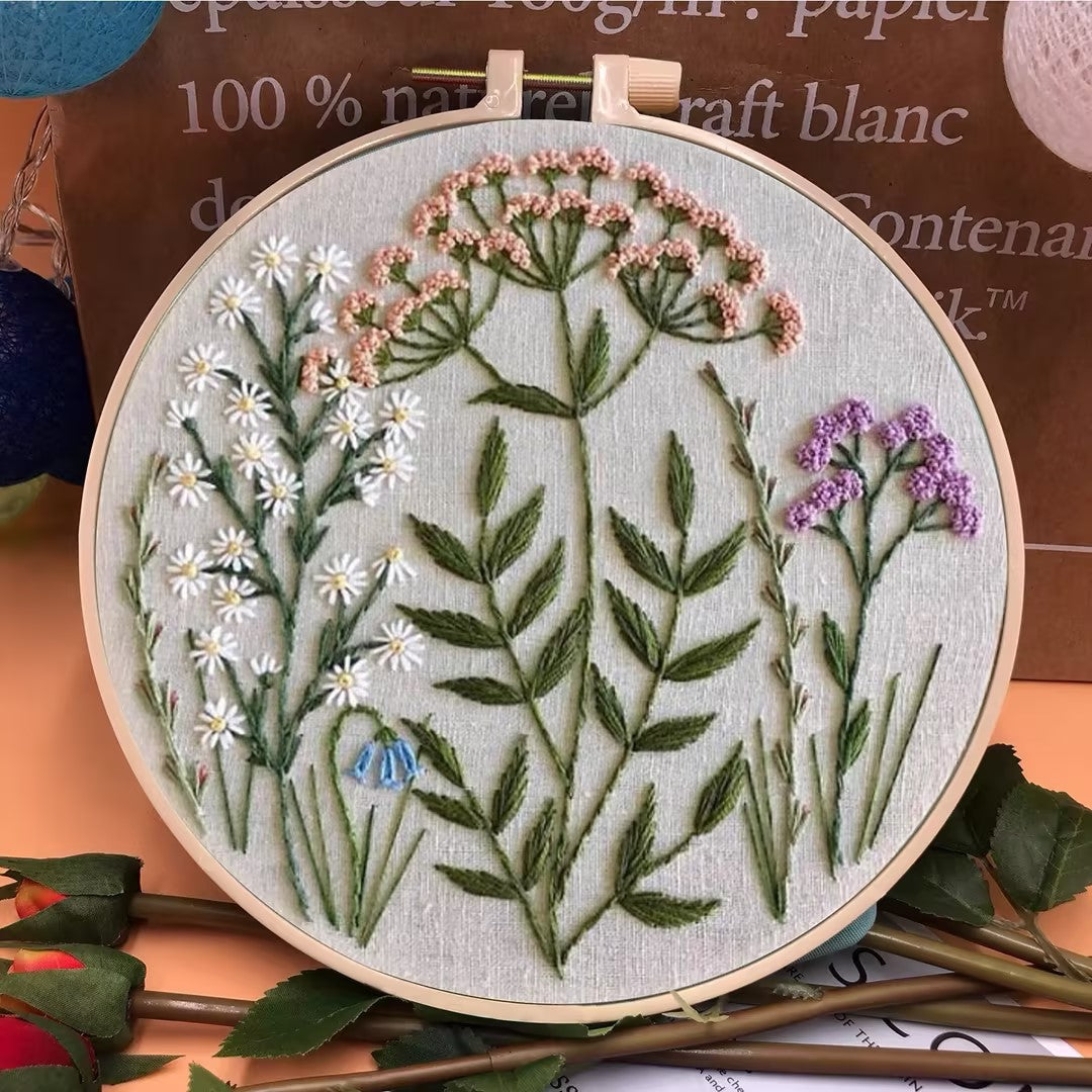 Floral embroidery kit DIY handmade embroidery plants