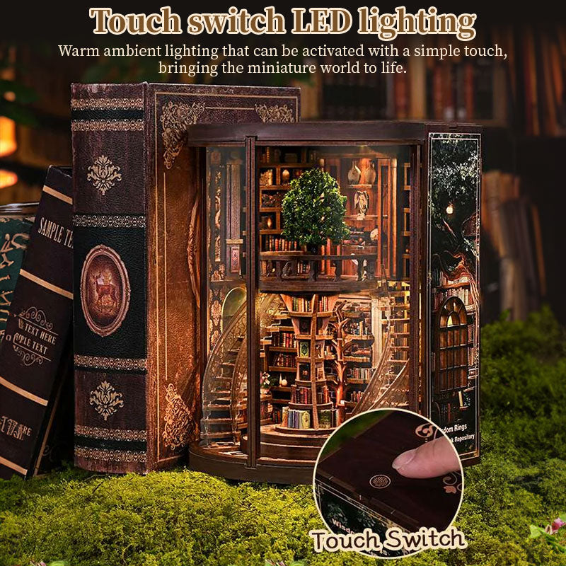 DIY Wooden Miniature Luxury Library Book Nook Kit
