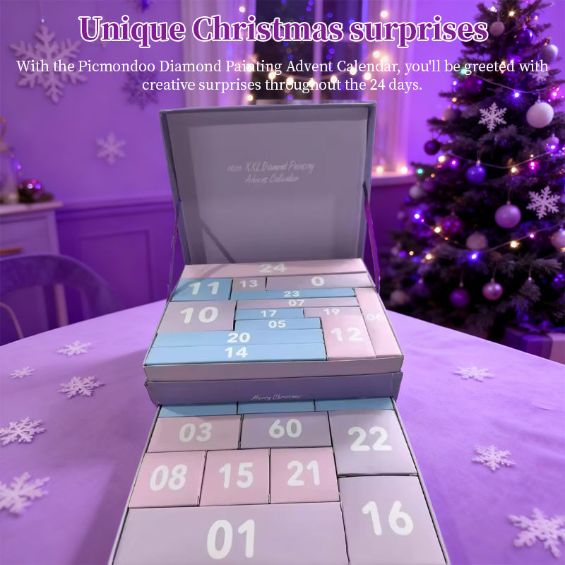 2025 Diamond Painting Advent Calendar - 24 Days XL Kit with Round Drills, Fun Christmas DIY Art & Craft for Kids