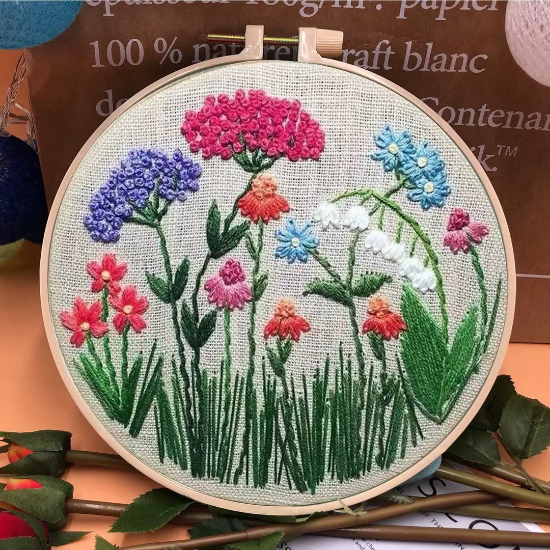 Floral embroidery kit DIY handmade embroidery plants