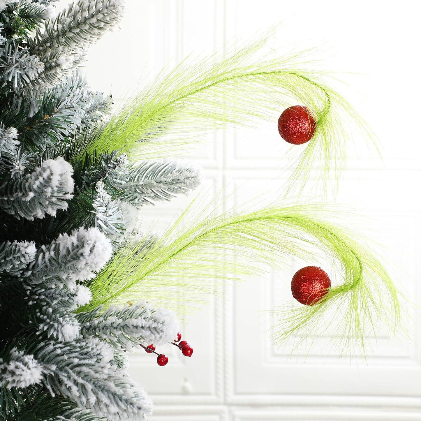 Christmas Green Elf Branch DIY Christmas Home Wreath Craft Ornament Ball Decoration