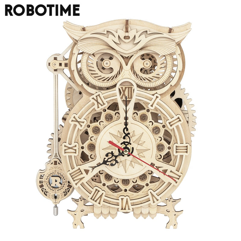 Robotime Rokr 3D Model Wooden Owl Clock - 161 pcs