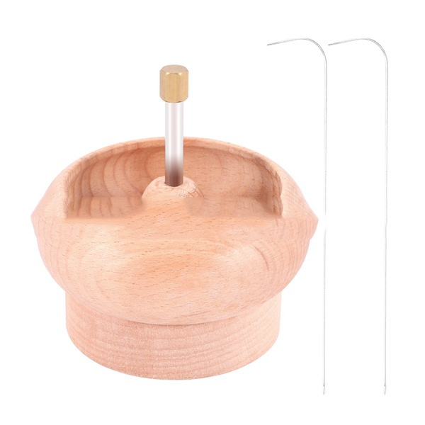 Wooden Bead Threader Stringing Spinning Bowl