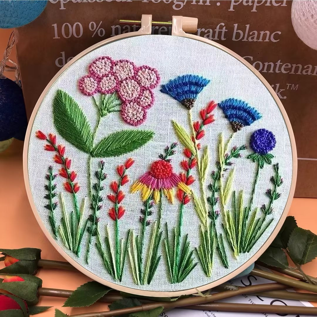 Floral embroidery kit DIY handmade embroidery plants
