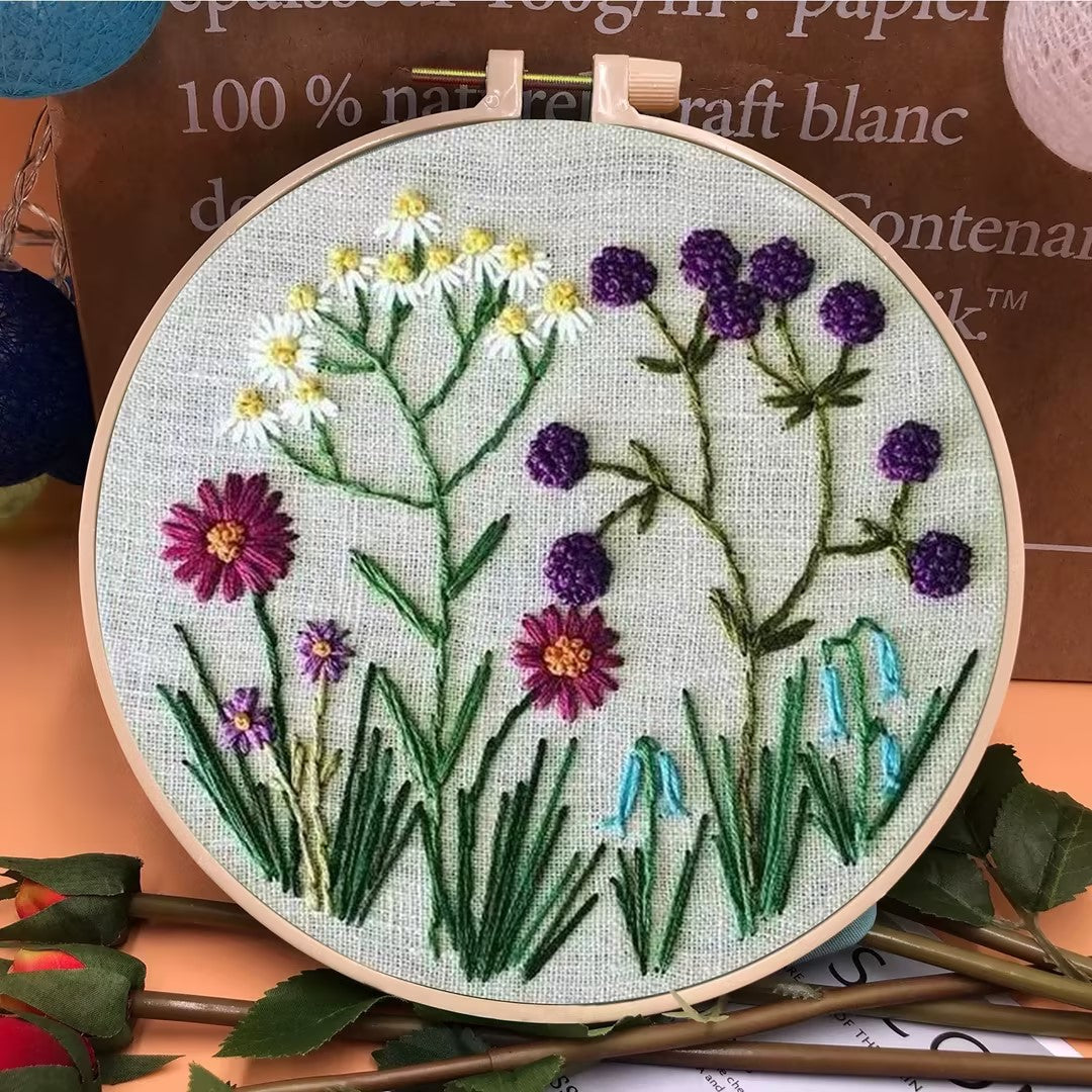 Floral embroidery kit DIY handmade embroidery plants
