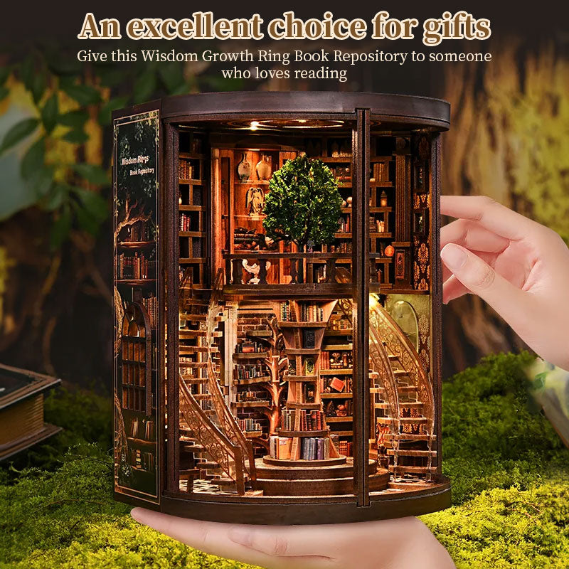 DIY Wooden Miniature Luxury Library Book Nook Kit