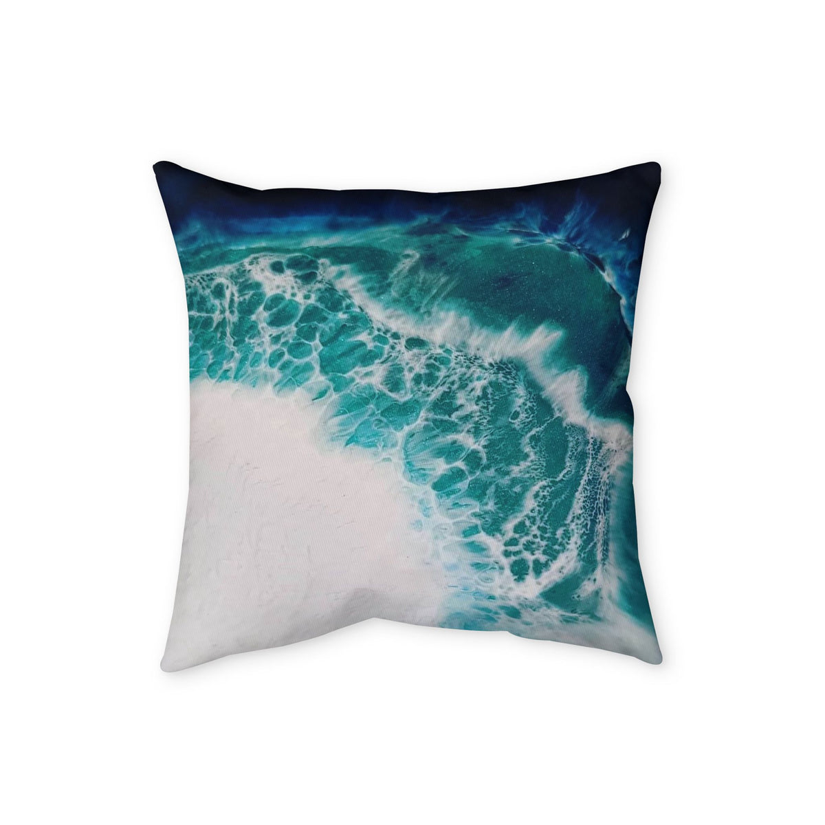 Ocean Wave Decorative Pillowcase - Teal Sea Surf Beach Throw Cushion Cover