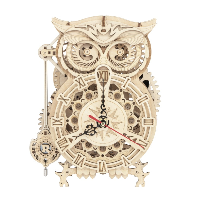 Robotime Rokr 3D Model Wooden Owl Clock - 161 pcs