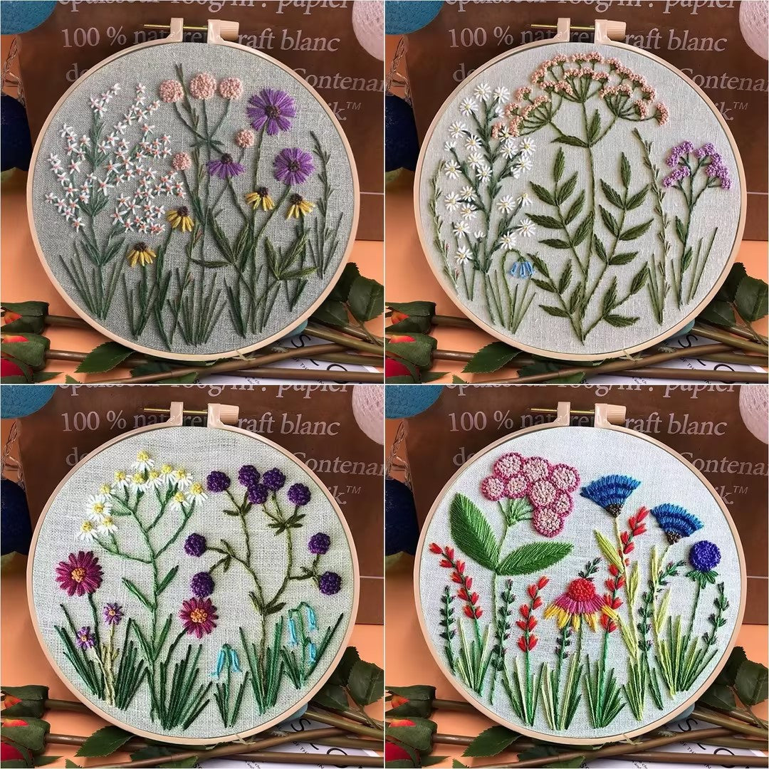 Floral embroidery kit DIY handmade embroidery plants