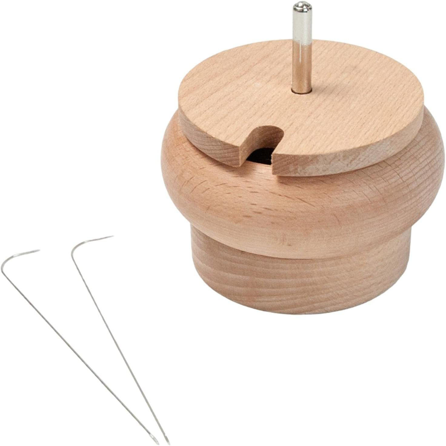 Wooden Bead Threader Stringing Spinning Bowl