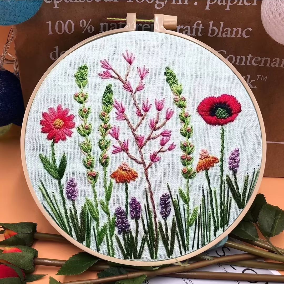 Floral embroidery kit DIY handmade embroidery plants
