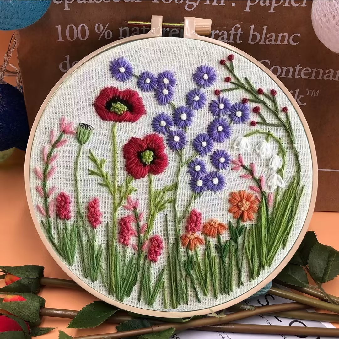 Floral embroidery kit DIY handmade embroidery plants