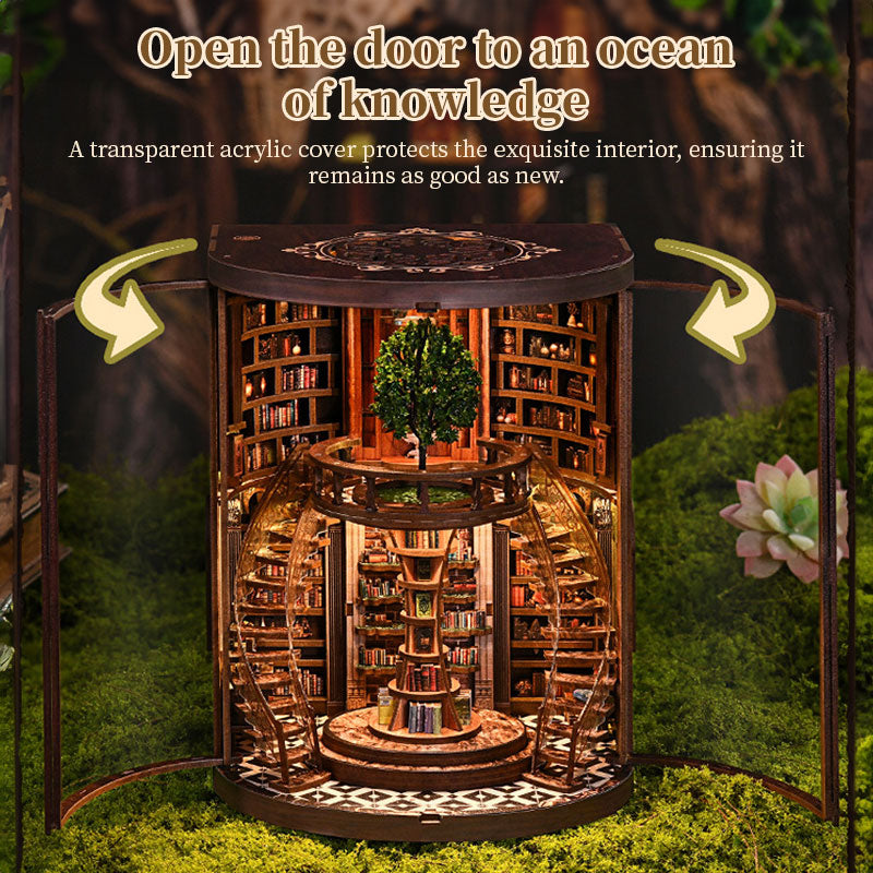 DIY Wooden Miniature Luxury Library Book Nook Kit