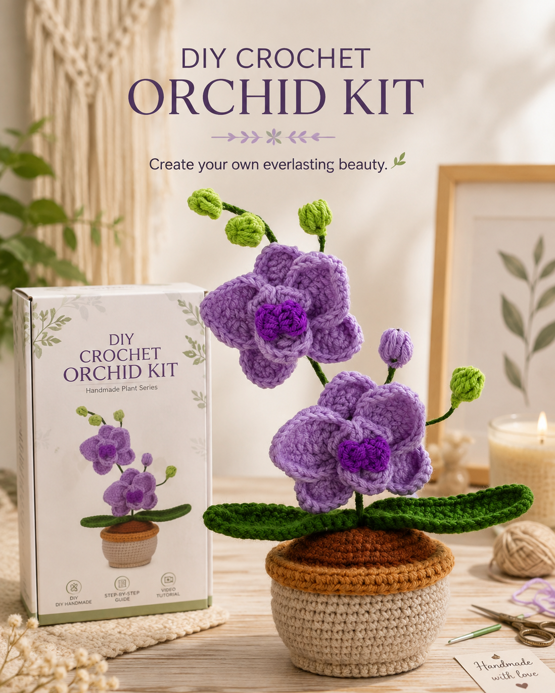 DIY Crochet Plant Kit – Handmade Potted Plant Series