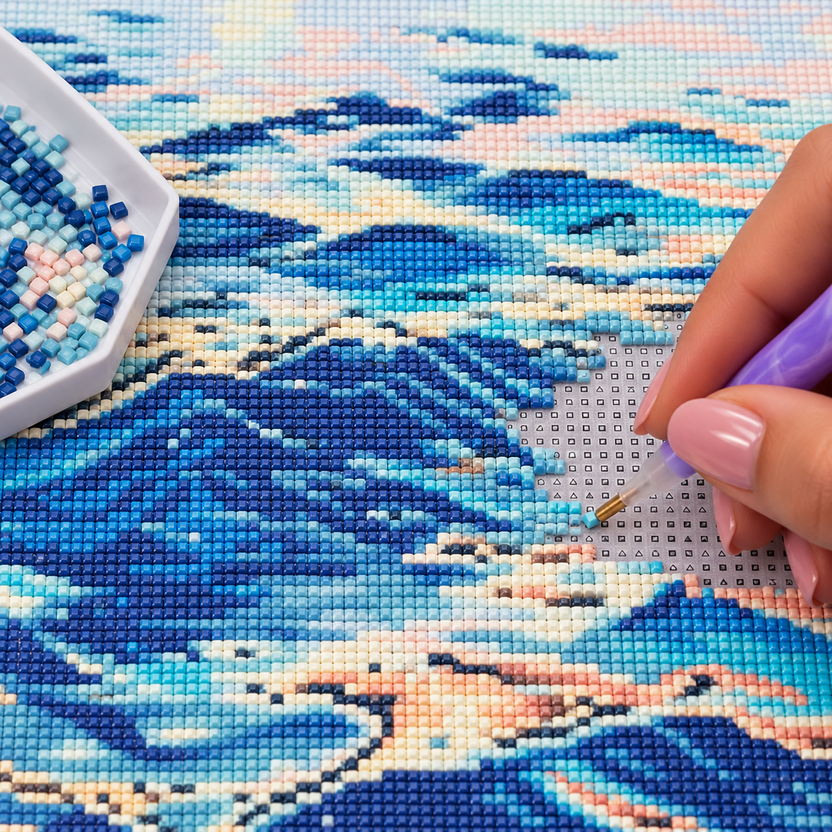 Tranquil Waters – 40×40 cm Ocean Diamond Painting Kit