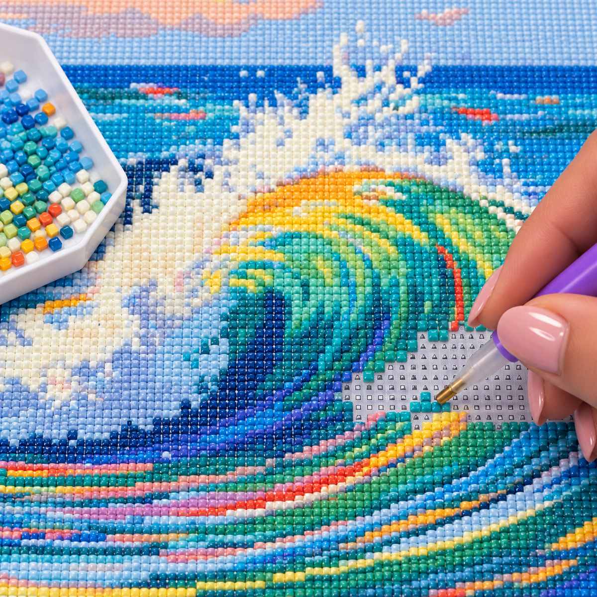 Rainbow Waves - 40x50cm Diamond Painting Kit