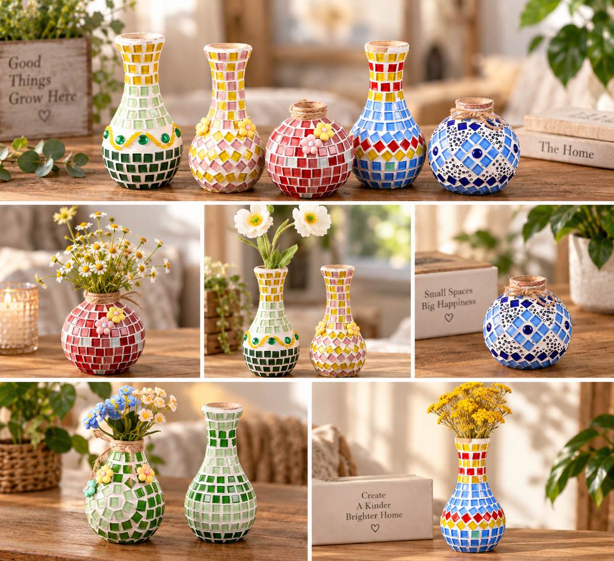 DIY Mosaic Vase Craft Kit – Colourful Decorative Vase
