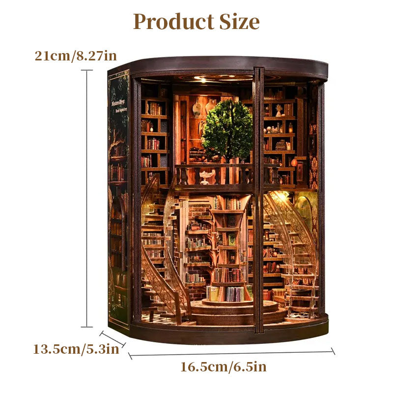 DIY Wooden Miniature Luxury Library Book Nook Kit