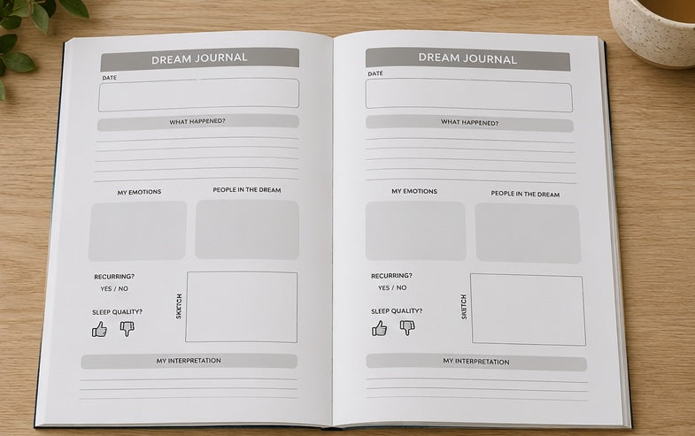 Wellness Dream Journal – Guided 200-Page Journal for Dreams & Reflection