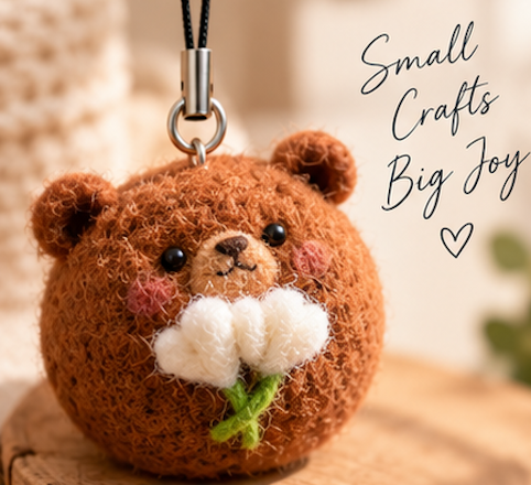 DIY Felt Needle-Felting Little Sheep Keychain Craft Kit