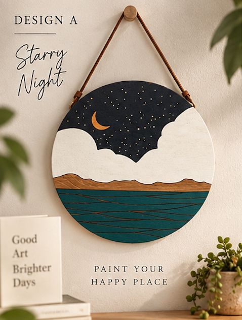 DIY Wooden Hanging Art Painting Kit – Nature & Landscape Designs