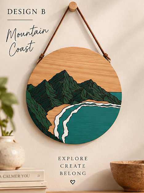 DIY Wooden Hanging Art Painting Kit – Nature & Landscape Designs