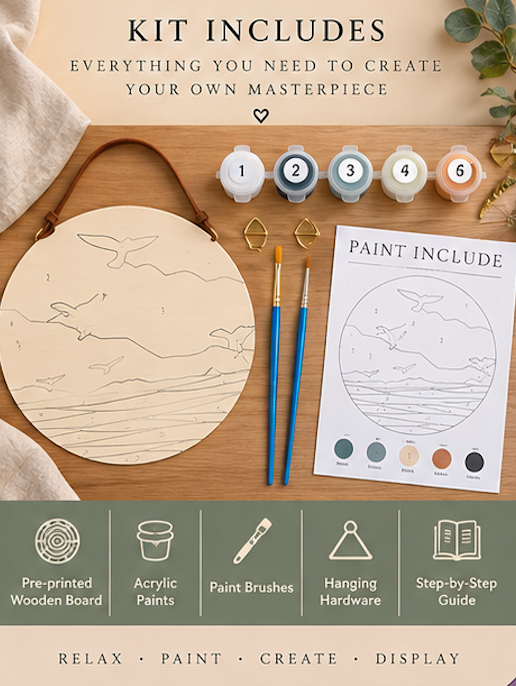 DIY Wooden Hanging Art Painting Kit – Nature & Landscape Designs