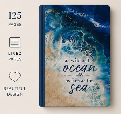 As Wild as the Ocean – Lined Notebook | 125-Page Journal