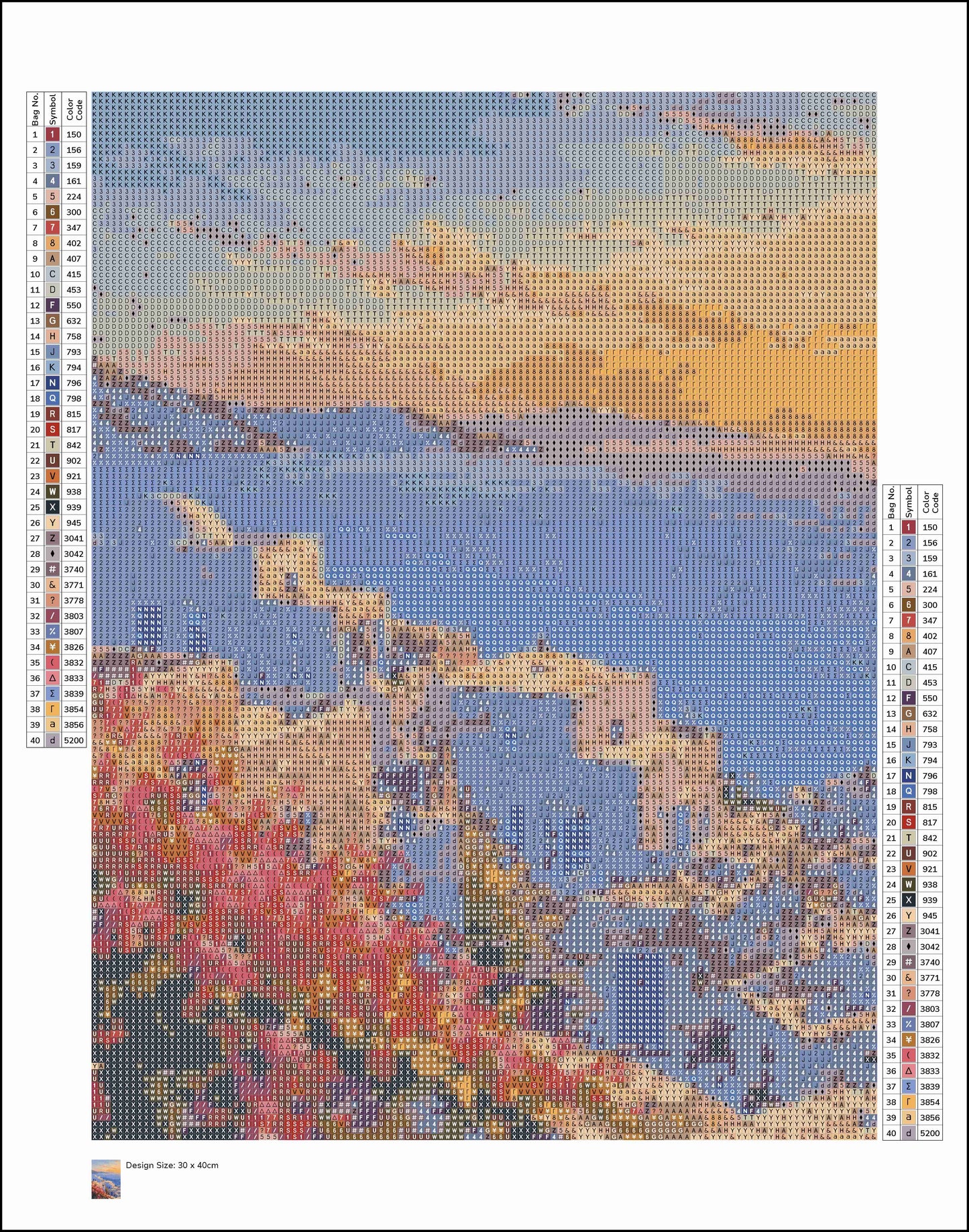 30x40cm Square Diamond Painting Kit