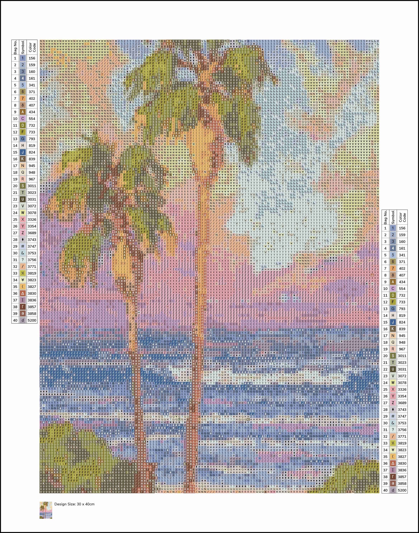 30x40cm Square Diamond Painting Kit