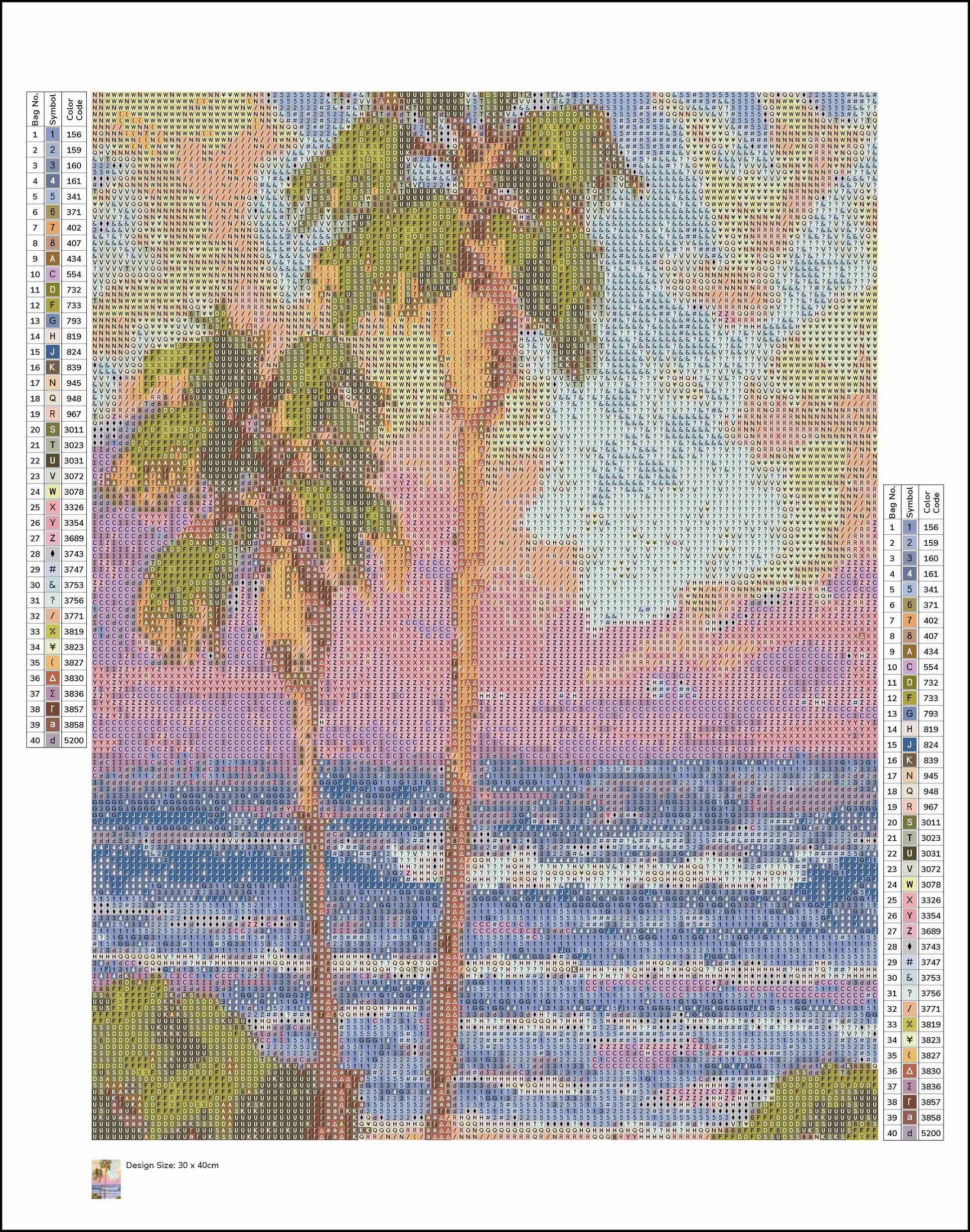 30x40cm Square Diamond Painting Kit