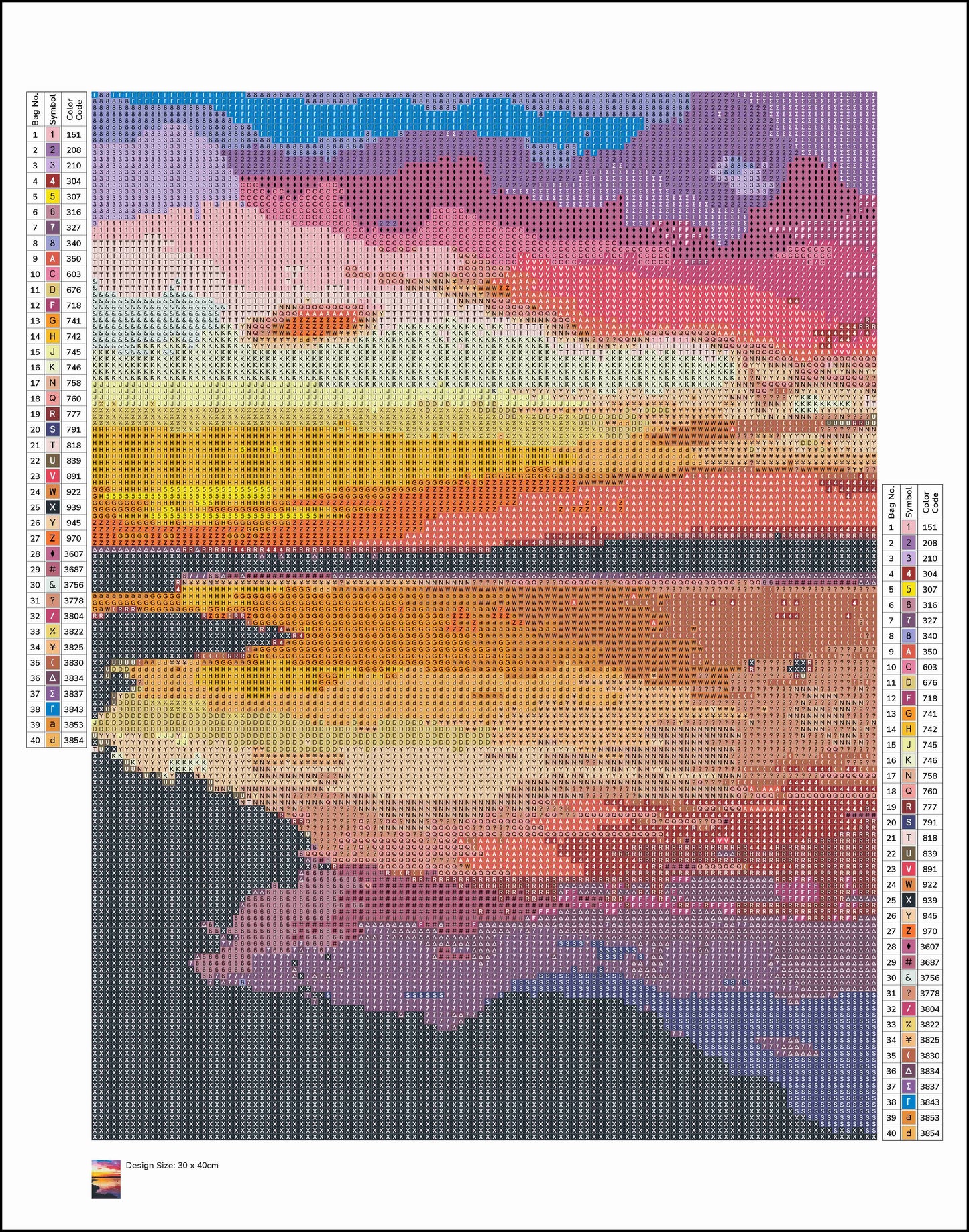 30x40cm Square Diamond Painting Kit