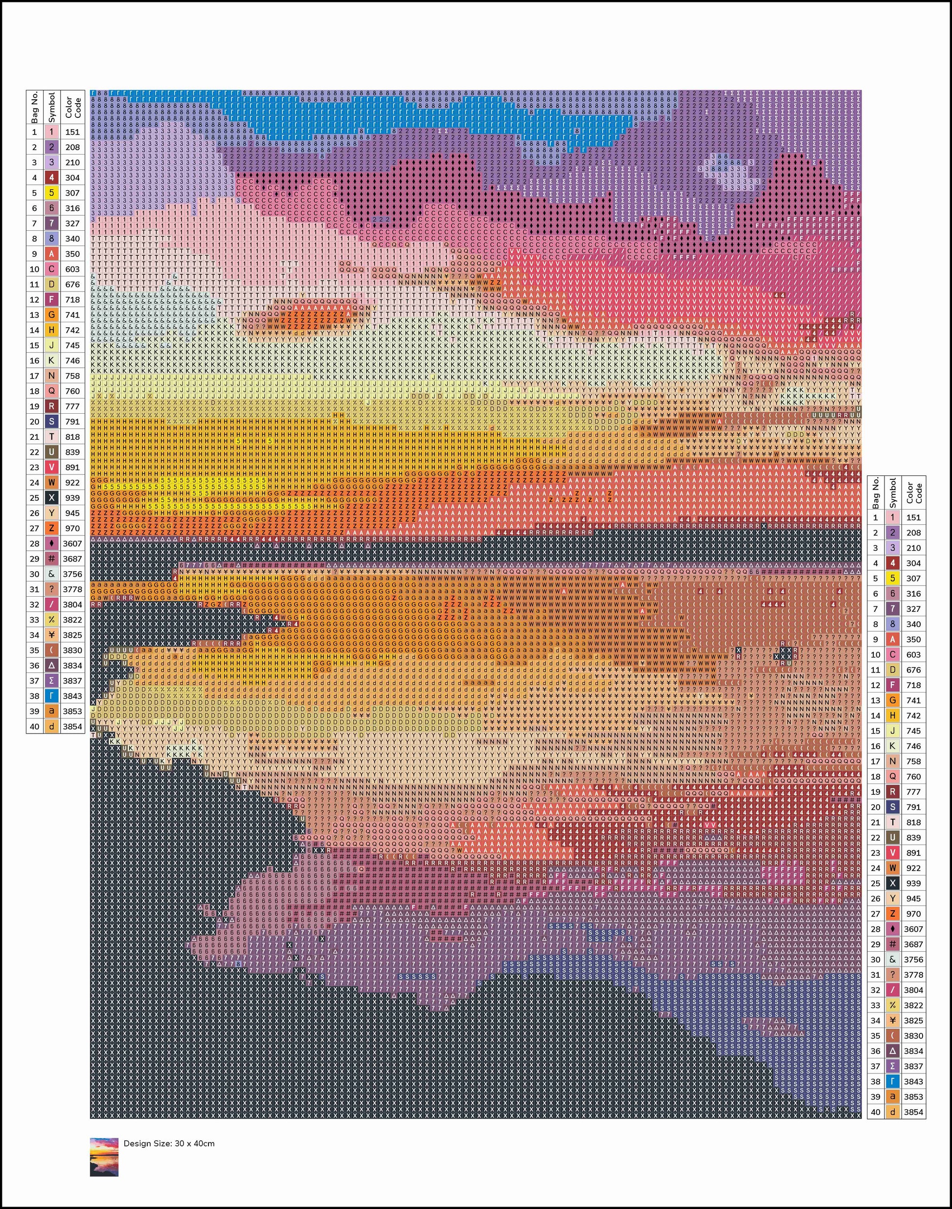30x40cm Square Diamond Painting Kit