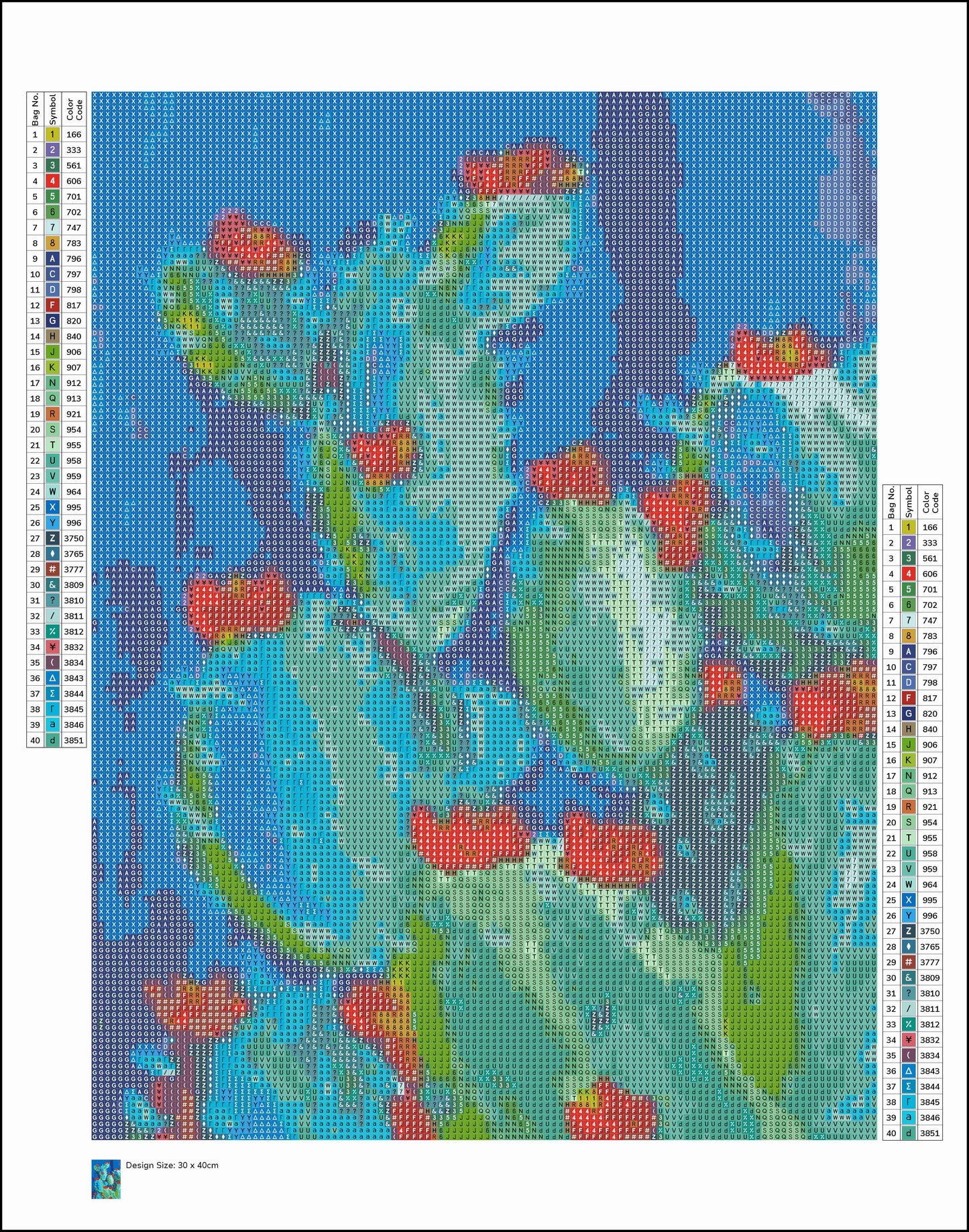 30x40cm Square Diamond Painting Kit
